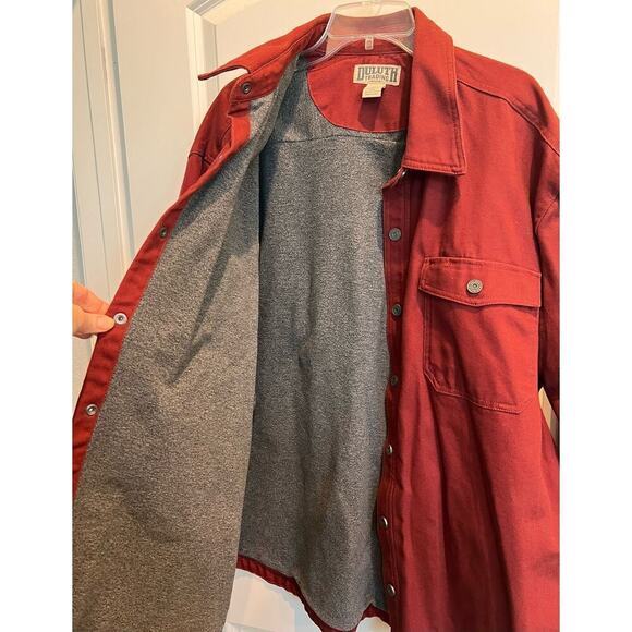Duluth Trading Co men's fleece lined rusty red button down. 100% cotton. Sz 2XL - Picture 3 of 8